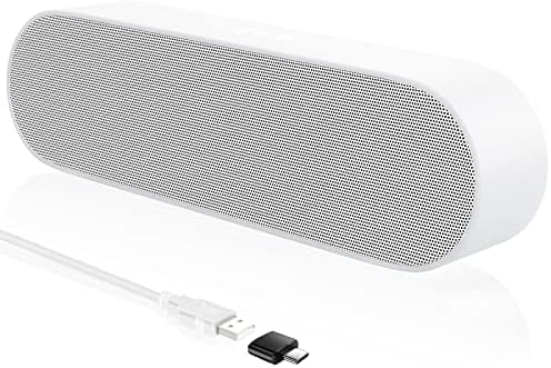 YYV USB Computer Speaker, Portable PC Speaker for Desktop, Laptop,Notebook, Wired Mini Soundbar Speaker with Loud Volume, Volume Control and Mute Button