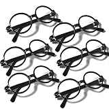 EaciTown 6 Pack Plastic Halloween Wizard Glasses Magic Costume Movie Themed Costume Glasses Black Round Glasses Frame No Lenses for Posing Props Masquerade Costume Birthday Party Cosplay Supplies