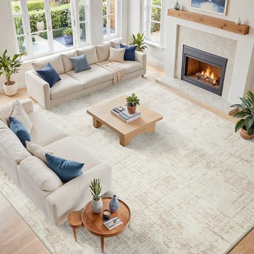 10x14 Area Rugs for Living Room Washable Rug: Anti-Skid Abstract
