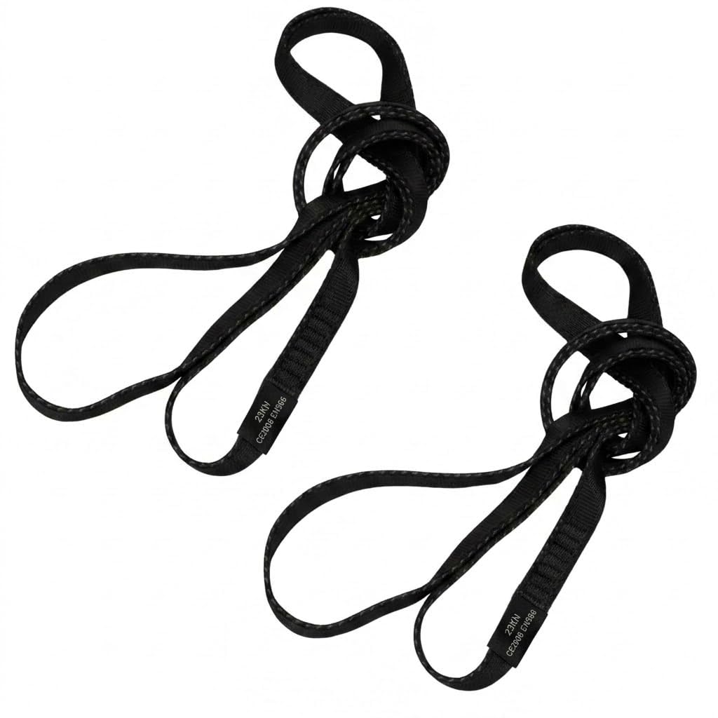 LETTO & TAILOR 22KN - Correa para escalada (2 unidades, 19 mm, certificado CE, nailon de 60 cm / 120 cm, para yoga, construcción de soporte, rescate, varios colores) — view 7