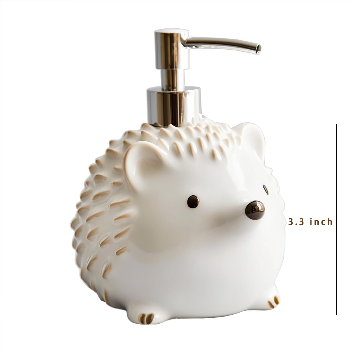 Colias Wing Dispenser di sapone in ceramica a forma di riccio con pompa in plastica, bottiglia di sapone ricaricabile per lozione, bottiglia per lozione, dispenser di sapone per le mani, decorazione