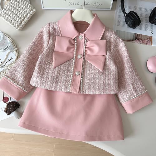 Image of Toddler Leather Jacket & Skirt Set - Fall /Spring /Winter Clothes for Toddler Girls | 2pc Outfit