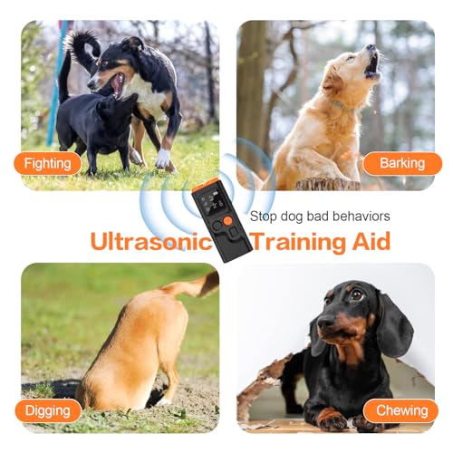 Antibell für Hunde, Ultraschall Anti Bell Gerät Hunde, Hunde bell-Abschreckungsgerät, Handheld Anti Bellen Gerät Antibell für Hunde, Hundetrainings Geräte Verhaltenshilfen Draußen Zuhause (Schwarz A)