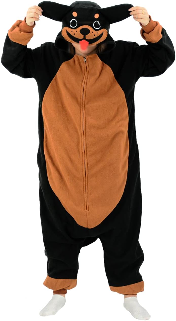 XIGUAGUO Rottweiler Onesie Pajamas Rottweiler Costume Halloween Adult Cosplay Costume Men Women - Image 2