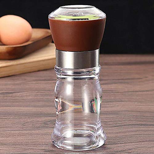 Moulin à poivre et salière en bois brun | Duo de bouteilles de broyage pour épices