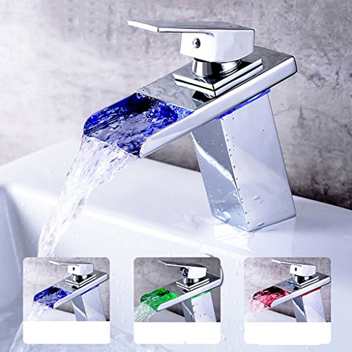 HYLR LED Tutto Rubinetto Moderno di Cascata del