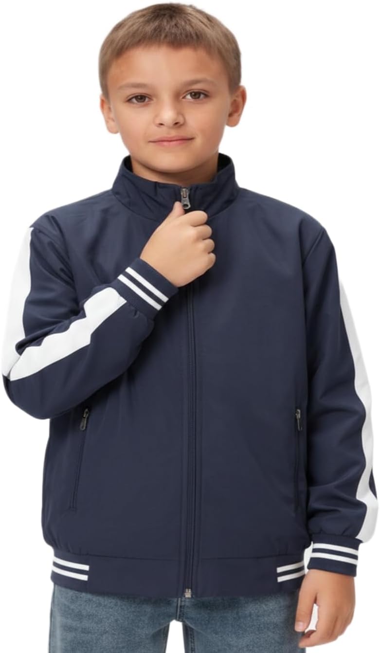 Boys Polyester Winter Jacket With Pockets