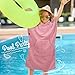 SUN CUBE Kids Changing Robe Surf Poncho, Kids Beach Towels, Hooded Towel for Teens Bath Pool, Microfiber Quick Dry Wearable Towel Poncho with Hood, Swim Towel for Girls 8-12 Years, Pink