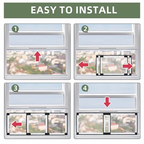 FLYZZZ Adjustable Window Screen (10" H x 19" - 36" W)) 2-Pack Small White Adjustable Screens for Windows with Sturdy Aluminum Mesh– Horizontal Use Only by FLYZZZ - Image 5