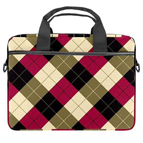 Sacoche à bandoulière pour ordinateur portable 13-14 pouces au motif écossais chic pour le bureau