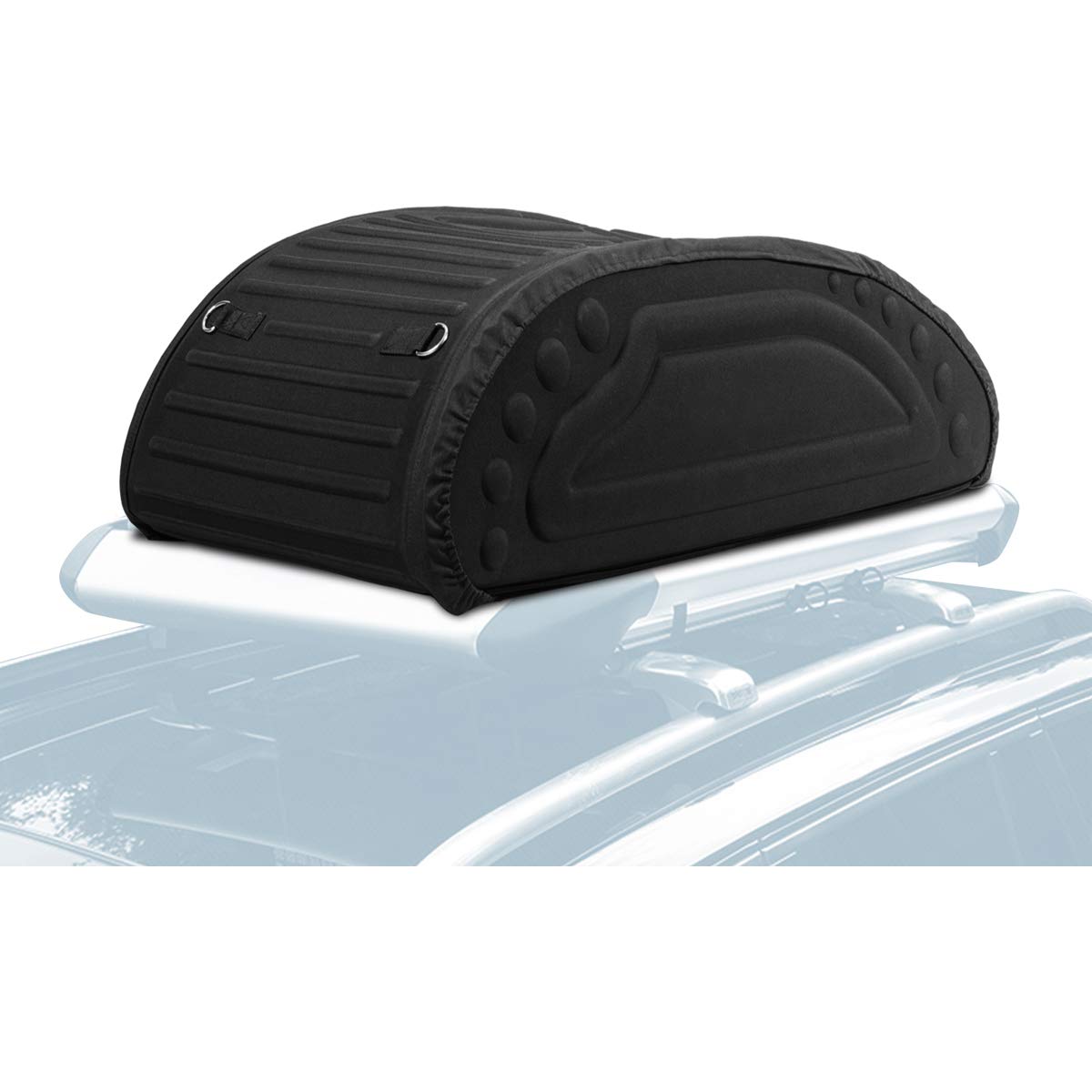 RELAX4LIFE Faltbarer Auto Dachkoffer mit großem Stauraum, wasserdicht tragbare Dachboxen, für Jeeps, SUV, Dachgepäckträger Tasche, ideal für Reisen und Gepäcktransport, Schwarz