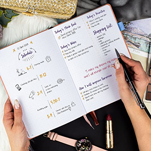 Clever-Fox-Dotted-Journal-20--Compact-Planning-and-Sketching-Dot-Grid-Notebook-120-GSM-Thick-No-Bleed-Paper--Planner-with-Pen-Loop-Pocket-Ribbons-Stickers-A5-Light-Pink