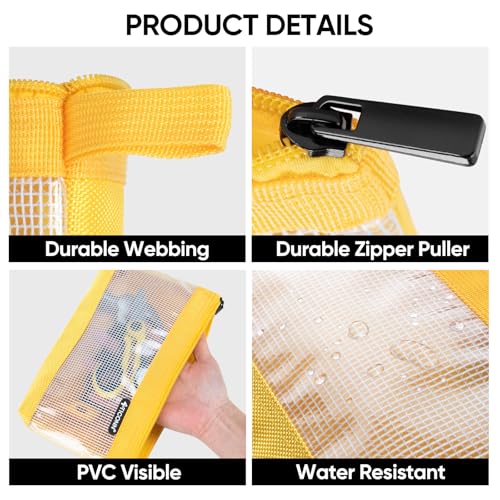 TICONN Tool Pouch, 1680D Oxford Small Tool Bag, Tool Pouches with Zipper, Clear Utility Bag Zipper Pouch for Tool Organizers and Storage (3PK Combo) by TICONN - Image 2