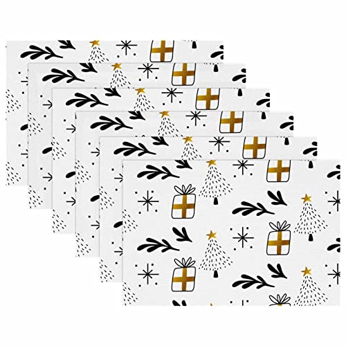 Sets de table de Noël anti-chaleur grand format pour repas de réveillon raffiné