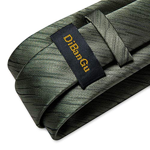 Image of DiBanGu Extra Long Tie for Men 63 inch XL Silk Necktie Set | Pocket Square and Cufflinks, Big and Tall, Jacquard Woven, Gift Box, Paisley /Plaid /Solid /Striped, for Weddinng Party Business