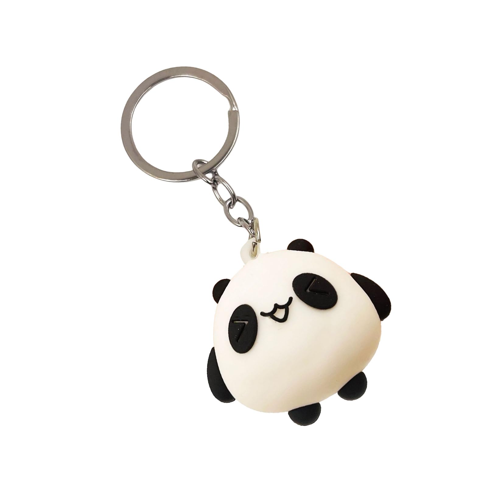 HUAJINGKEJI Adorable Silicone Panda Keychain Cartoon Animal Pendant Keyring Handmade Backpack Accessory for Girls and Boys