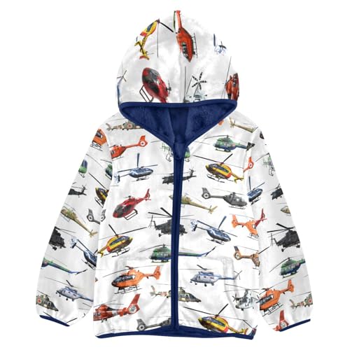 Image of Boys Fleece Jacket Hooded Autumn Winter Long Sleeve Thick Warm Outerwear;3-10 Years Kids Cute Fuzzy Jacket
