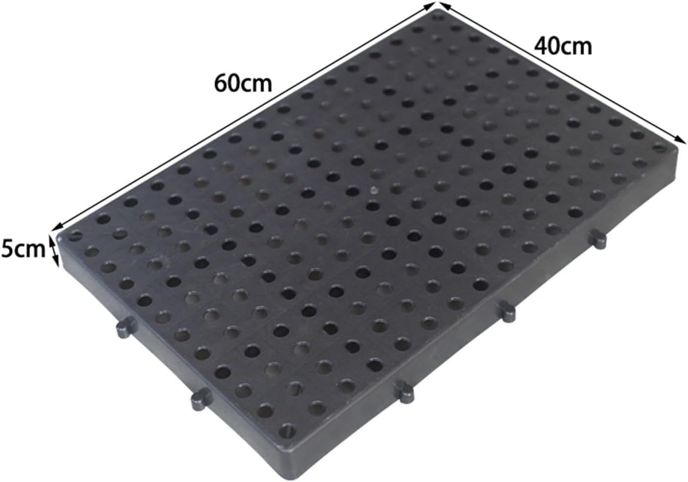 Palettes en Plastique Palettes légères en PEHD Non-palettes for entrepôts, salles de Stockage et Autres environnements industriels Palettes(Black,60x40x5cm)