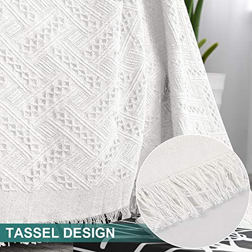 MYSKY HOME White Sofa Covers for 3 Cushion Couch Geometrical Living Room Sofa Throws Sofa Slipcovers for Pets, Kids (XX-Large, 91" x 134", White) - Image 6