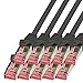 Produktbild BIGtec Lan Kabel 10 Stück 0,15m Netzwerkkabel Ethernet Internet Patchkabel CAT.6 schwarz Gigabit SFTP doppelt geschirmt für Netzwerke Modem Router Switch kompatibel zu CAT.5 CAT.6a CAT.7 Stecker
