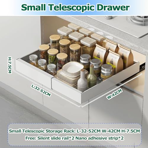 Impastatrice, organizer espandibile per mobiletto estraibile, cestello portaoggetti profondo estraibile per una migliore organizzazione di cucina, dispensa e bagno.