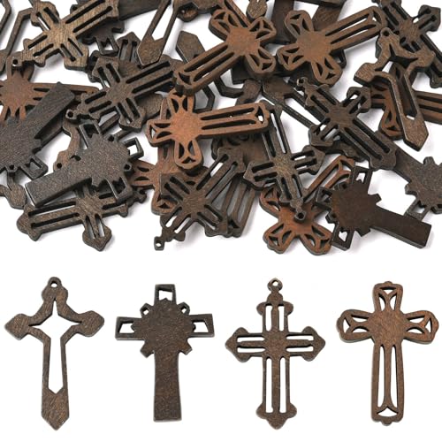 Pendentifs croix en bois Stiesy légers pour personnaliser vos colliers sans surcharger le cou