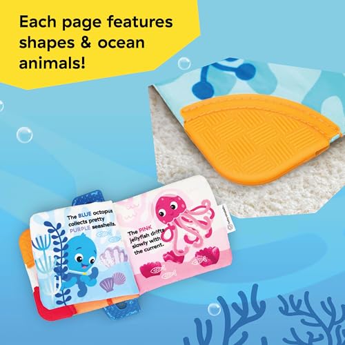 Image of Baby Einstein Ocean Explorers Teether Book, Shades of The Sea, for Sensory Engagement and Soothing, Ages 0 Months and Up