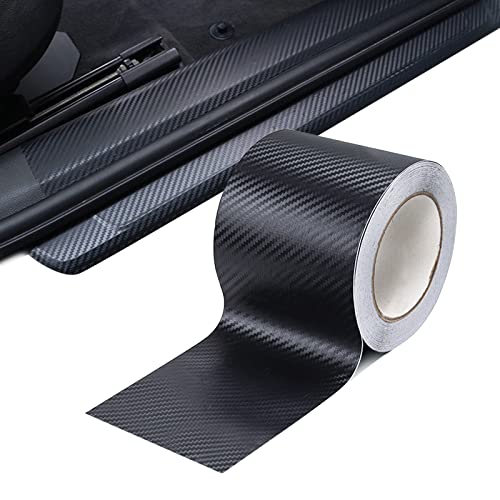 Jawmoy 1 PC Car Door Edge Guards Sill Protector, 3D Carbon Fiber PVC Wrap Car Anti Collision Film, Car Bumper Door Guard Hood Sticker Protection Strip, Car DIY Interior Exterior (3.93In x 32.8Ft)