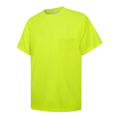 Construction Shirts, Hi Vis Shirt for Men, Yellow, M