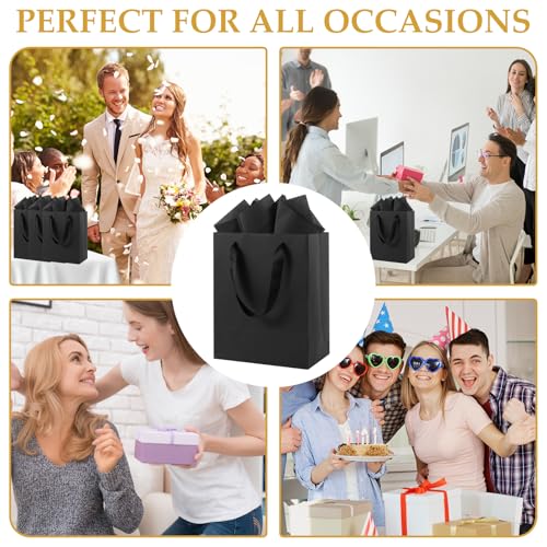 Epoesch Black Paper Gift Bags with Tissue