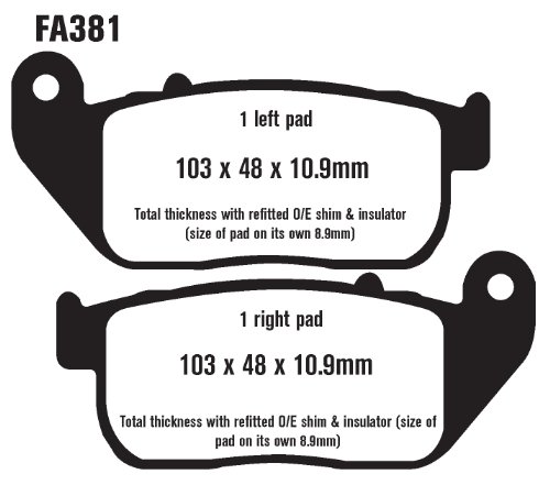 Patin de frein à disque EBC Freins Fa381 pour stopper les sifflements - 2