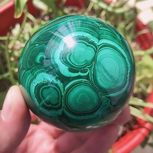 Pierre de malachite boule quartz cristal 6cm, accessoire décoration maison