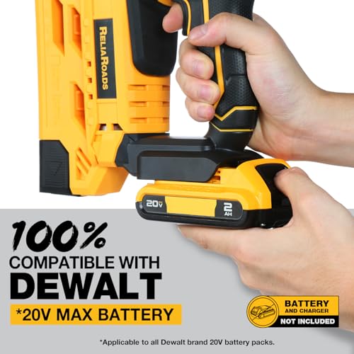 Image of 2-in-1 Cordless 18GA Brad Nailer & 1 /4 Crown Stapler for DeWALT 20V MAX Battery (Tool Only) - Lightweight, 1600 Nails /Staples Included for DIY, Upholstery & Home Renovation
