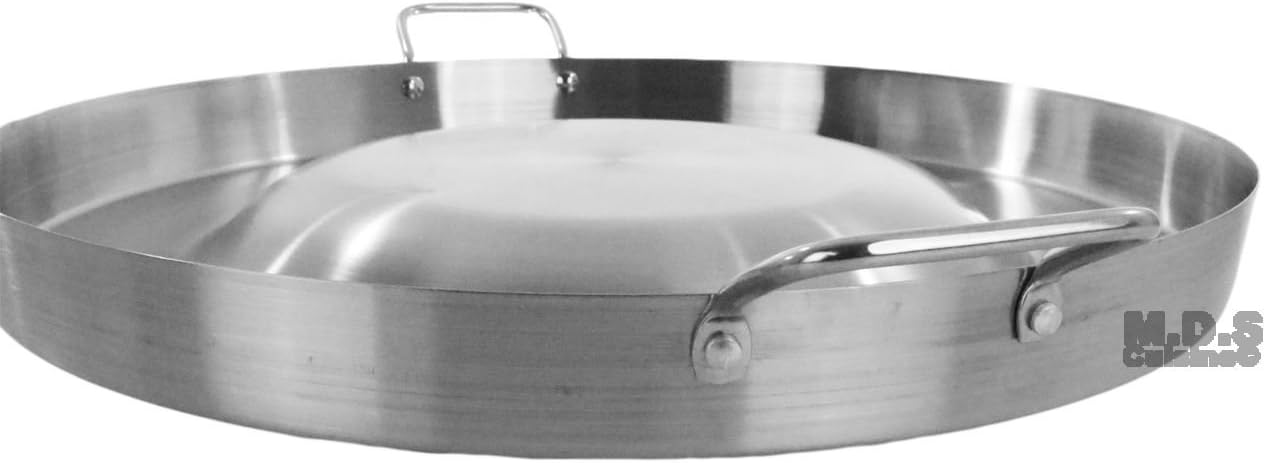 PLESIU M.D.S Cuisine Cookwares Comal Stainless Steel 21" Acero Inoxidable Convex Outdoors Stir Fry Heavy Duty