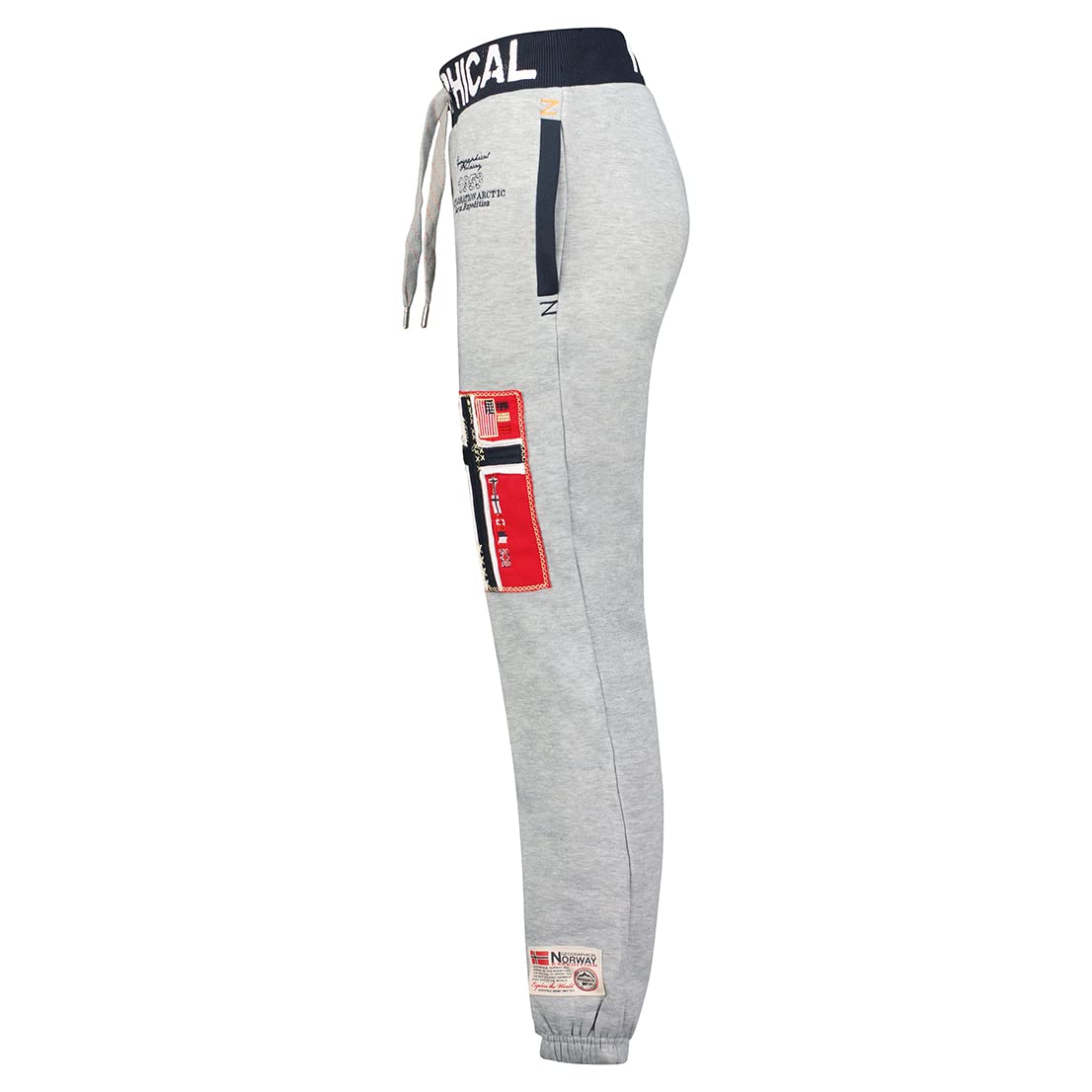 GEO NORWAY MYER Lady - Pantalones Jogging Mujer - Pantalones Deportivos Deporte Fitness Cómoda Cintura Elástica Cordon Correr Casual - Bolsillos Yoga Mujer Algodón Poliéster