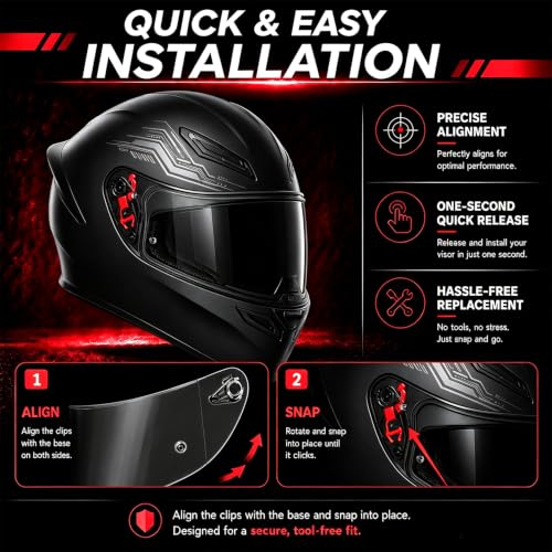 Image of PSLER Shatterproof Helmet Visor for K1 K1S K3SV K5 K5S,(Film&Deep Purple) | Impact-Resistant ,UV400 Protection, Motorcycle Tinted Face Shield for K1 K1S K3SV K5 K5S ,Visor Replacement