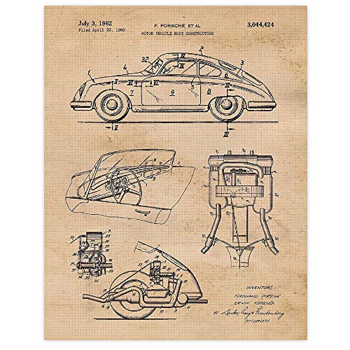 Classic 356 Auto Patent Prints, 1 (11x14) Unframed Photos, Wall