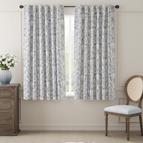 jinchan Floral Blackout Curtains for Bedroom Living Room 63 Inches
