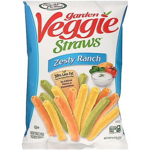 Sensible Portions Garden Veggie Straws, Zesty Ranch, 6 Oz (Pack of 12)