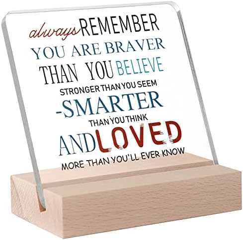 Best Gifts for Daughter- Always Remember You are Braver Stronger Smarter-Encouragement Signs Inspirational Birthday Gifts for Girl Women Friend Coworker Wife.