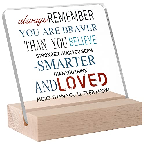 Best Gifts For Daughter- Always Remember You Are Braver Stronger Smarter-Encouragement Signs Inspirational Birthday Gifts For Girl Women Friend Coworker Wife. #TOP28