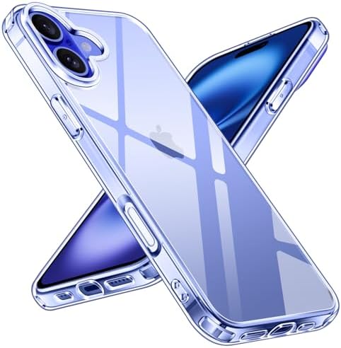 ivoler Funda para iPhone 16, Protección Militar, Antigolpes, Transparente, Antiaamarillento, Antichoques, Bumper Case