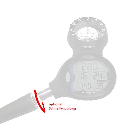 Aqualung الكمبيوتر I550C مع البوصلة NH أسود/أسود