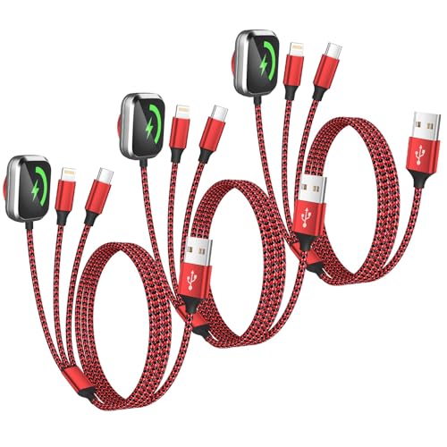 Image of MPATIBY Multi Charging Cable for iWatch Charger, 3 in 1 Charging Cable USB Multiple Charger Cord for iWatch Ultra /SE /10-1, iPhone17-8, iPad, Android, Car, Cruise Essentials - 3Pcs 5FT