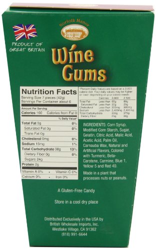 Caramelos Norfolk Manor Wine Gums 8.8 oz caja x12 miniatura 2