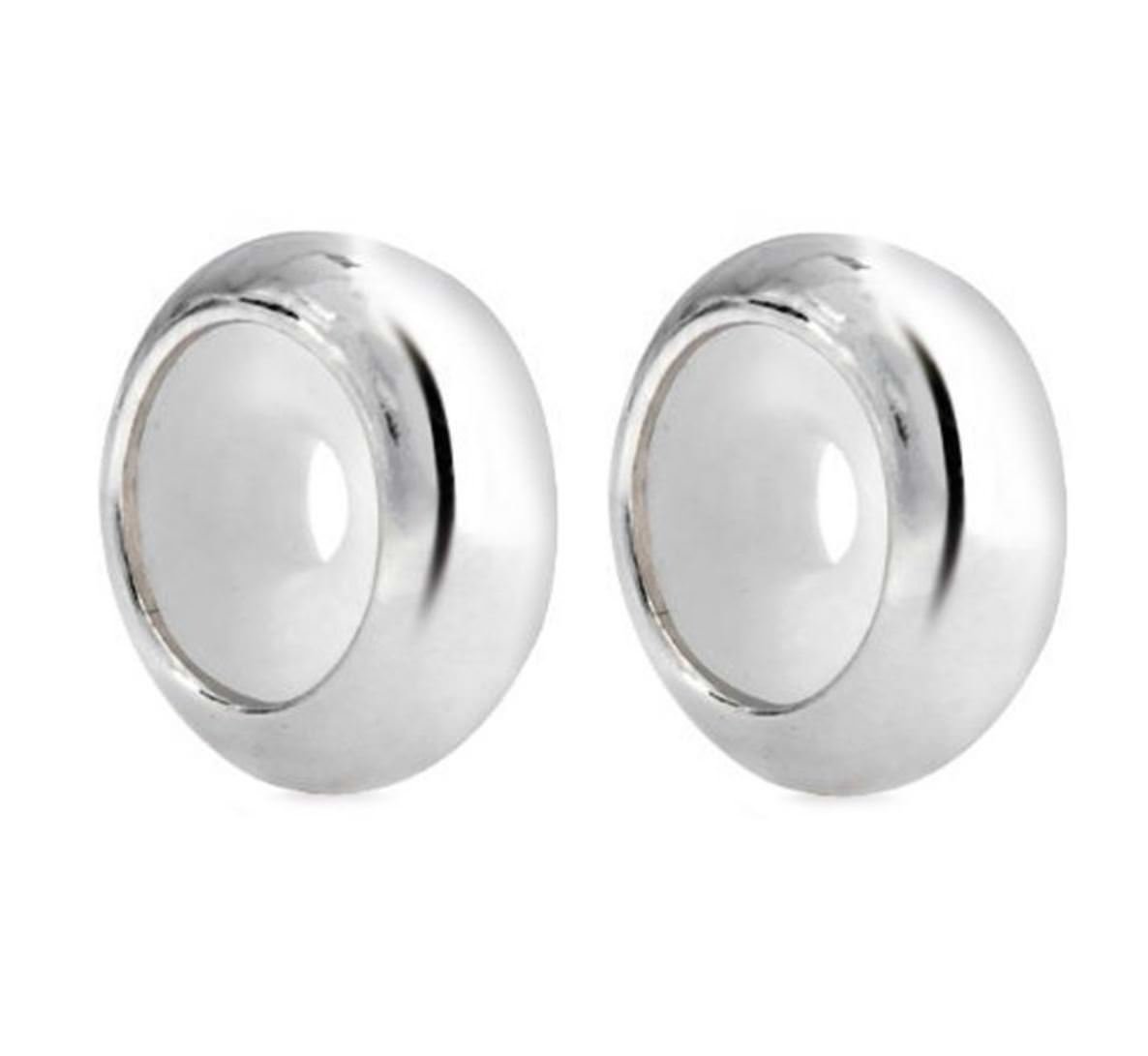 Adabele Authentic Sterling Silver Rubber Charm Stopper Spacer Beads Hypoallergenic Nickel Free for 3mm Chain Bangle Bracelet Necklace Personalized Women Jewelry