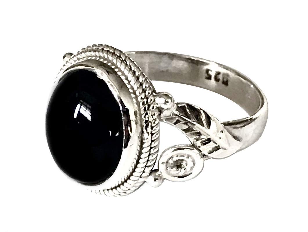 Shanya Sterling Silver Ethnic Ring Black Onyx