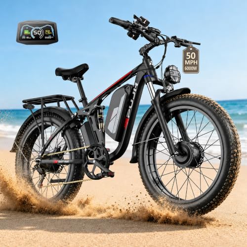 9000W 50MPH Dual Motor E-Bike Up to 110Mi 60V 26" Fat Tire PU266/366 image 5