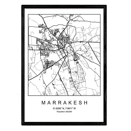 Nacnic Marrakech Film City Mappa Stile Nordico in