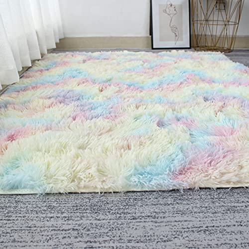 OYIMUA Hochflor Teppich 160×230 cm Bunt, Moderner Flauschig Teppich Wohnzimmer Kinderzimmer Deko...
